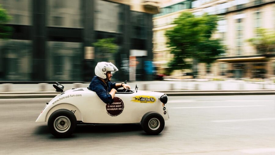 Bucharest: City Tour by a Mini Hot Rod - Safety briefing, helmet on, and learning the car before Bucharest traffic
