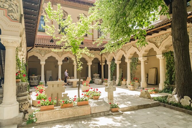 Bucharest one day tour with Parliament Palace and Village Museum - Old Town walking tour: churches, passages, postal plans, and banker-era details