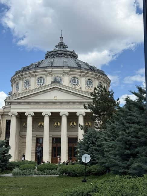 Bucharest: Romanian Athenaeum Guided Tour - Inside the circular vestibule: marble, the dome, and sound