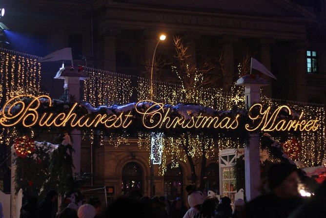 Bucharest: Tour of Christmas traditions & decorations - Stop 1: National Theatre Ion Luca Caragiale boulevard decorations