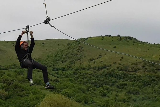 CLUJ ADVENTURE TOUR ! ZIP LINE and HIKE - Zipline over the canyon: 600m, 100 km/h, and a 100m drop