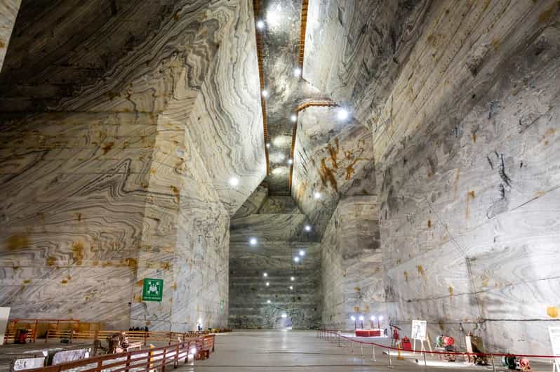 From Bucharest: Largest Salt Mine In Europe and Peles Castle - Slănic Prahova Salt Mine: Dark Chambers, Salt Formations, and Saline Air